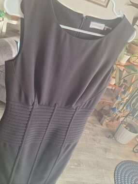 Calvin Klein Black Sleeveless Midi Sheath Dress Size 4